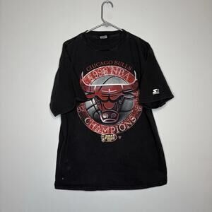 1998 Chicago Bulls T Shirt Starter 90S  Finals